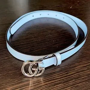Gucci | Accessories | Womens Light Blue Thin Belt With 